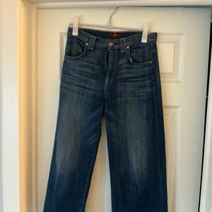 7 For All Mankind Dark Blue Cropped, Ankle Jeans